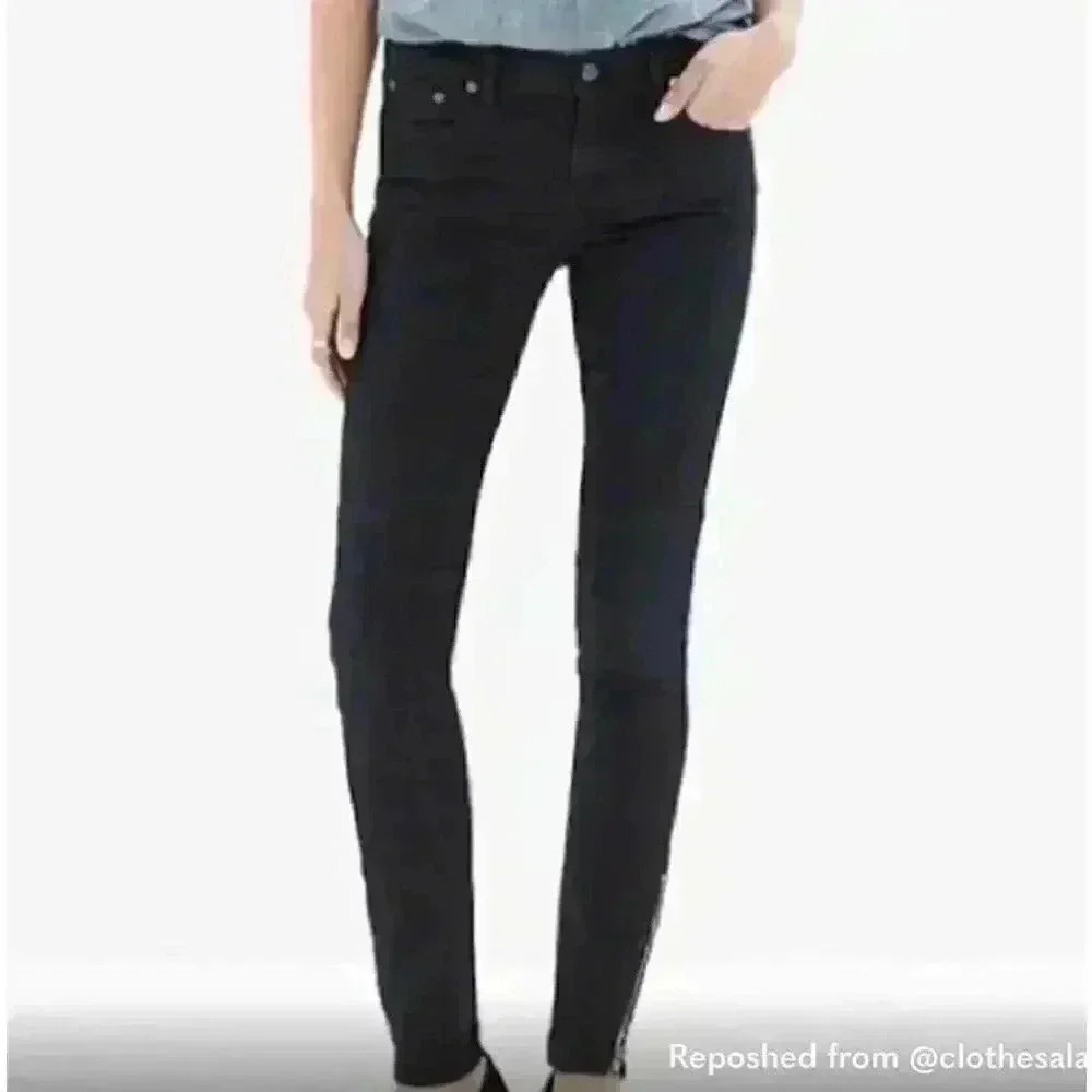 Madewell Women’s Skinny Skinny Zip Ankle Jeans 26 Black Frost